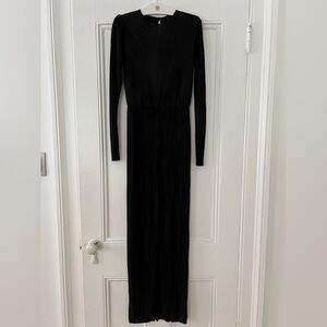 ZARA LONG PLEATED DRESS SZ S BLACK